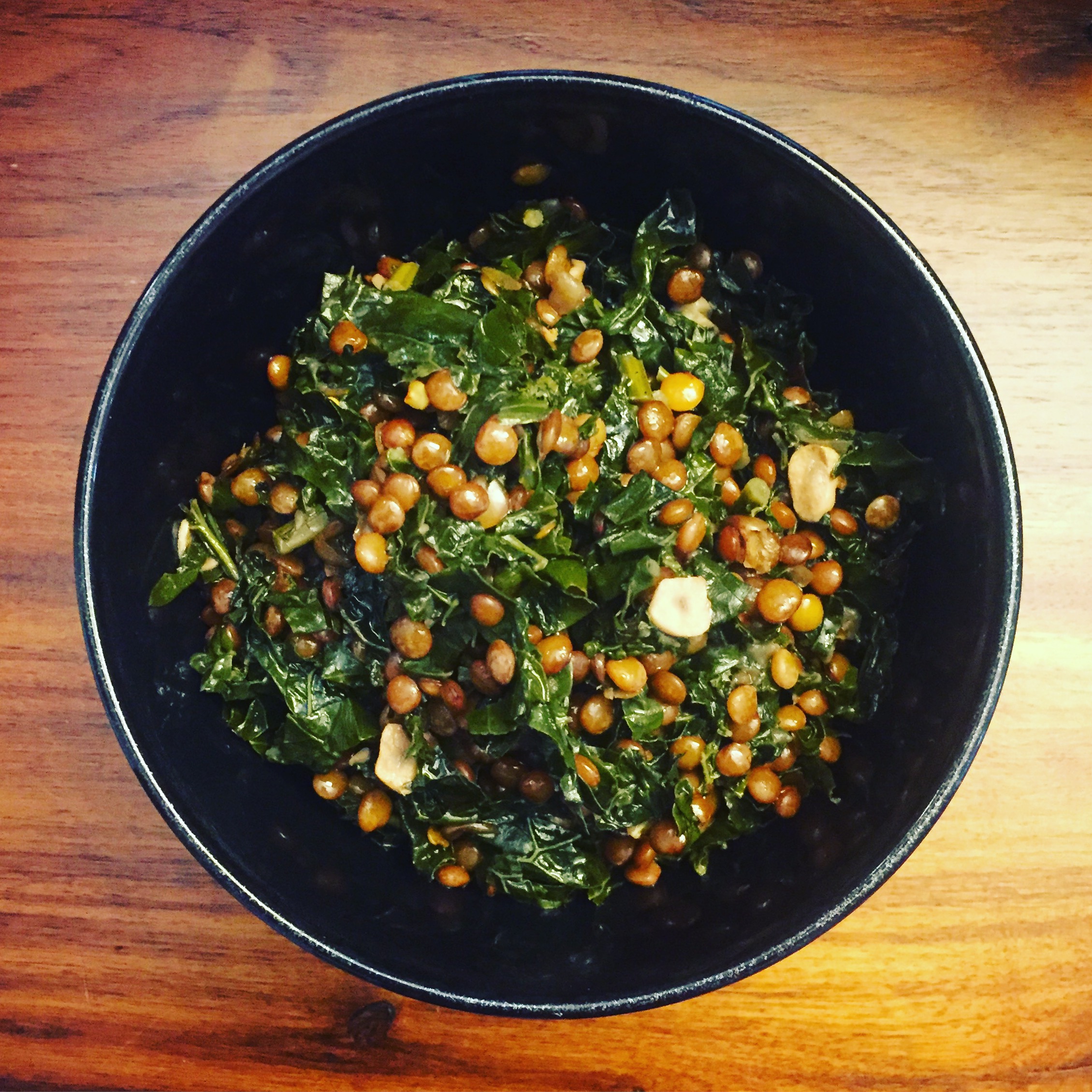 Jarmuż duszony z soczewicą